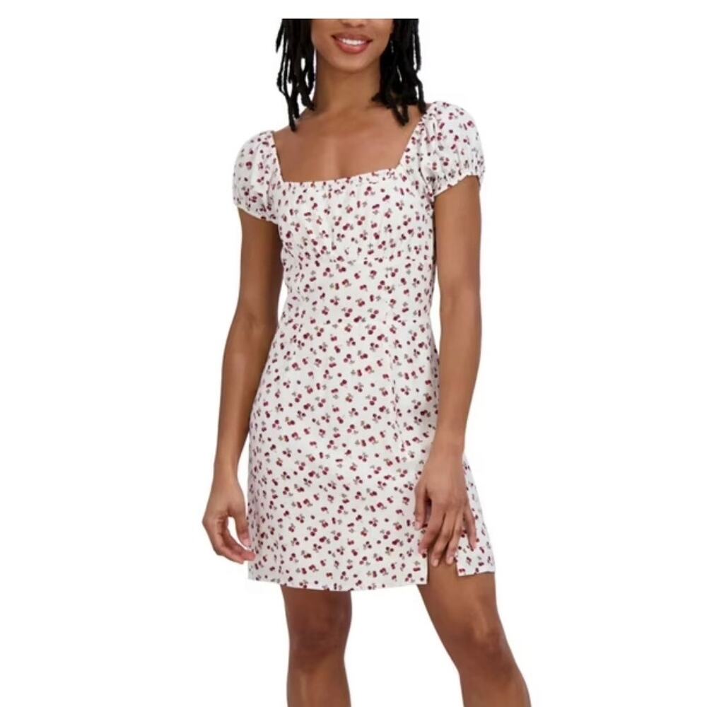 Aeropostale Cherry Print Mini Dress Women’s Small Cottagecore Puff Sleeve Dress